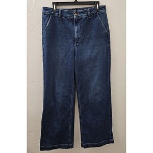 J.Crew Wide Leg Trouser Jeans Women 30 Blue Denim Cotton Blend High-Rise 30×29.5